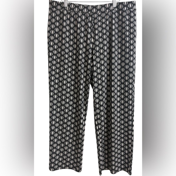 Susan Graver Black Printed Pants w/Pockets, XLP, Inseam:26”, EUC - Picture 1 of 4